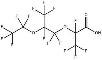 Propanoic acid, 2,3,3,3-tetrafluoro-2-[1,1,2,3,3,3-hexafluoro-2-(1,1,2,2,2-pentafluoroethoxy)propoxy]- Structure