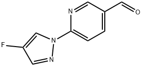 3-Pyridinecarboxaldehyde, 6-(4-fluoro-1H-pyrazol-1-yl)- Structure