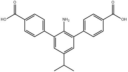 2'-amino-5'-isopropyl-[1,1':3',1''-terphenyl]-4,4''-dicarboxylic acid Structure