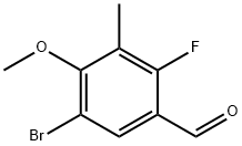 5-Bromo-2-fluoro-4-methoxy-3-methylbenzaldehyde Structure