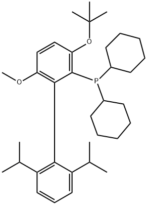 Phosphine, dicyclohexyl[3-(1,1-dimethylethoxy)-6-methoxy-2',6'-bis(1-methylethyl)[1,1'-biphenyl]-2-yl]- Structure