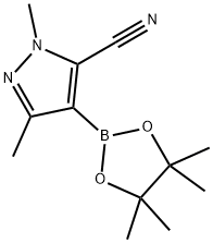 1H-Pyrazole-5-carbonitrile, 1,3-dimethyl-4-(4,4,5,5-tetramethyl-1,3,2-dioxaborolan-2-yl)- Structure