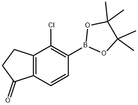 1H-Inden-1-one, 4-chloro-2,3-dihydro-5-(4,4,5,5-tetramethyl-1,3,2-dioxaborolan-2-yl)- Structure