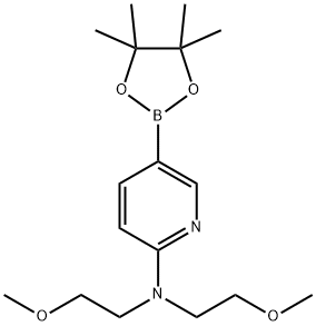 2-Pyridinamine, N,N-bis(2-methoxyethyl)-5-(4,4,5,5-tetramethyl-1,3,2-dioxaborolan-2-yl)- Structure