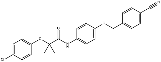 Propanamide, 2-(4-chlorophenoxy)-N-[4-[(4-cyanophenyl)methoxy]phenyl]-2-methyl- 구조식 이미지
