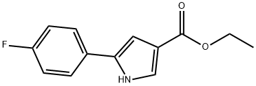 1H-Pyrrole-3-carboxylic acid, 5-(4-fluorophenyl)-, ethyl ester 구조식 이미지