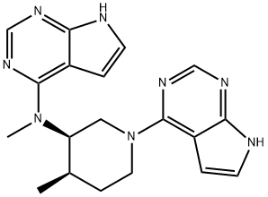 7H-Pyrrolo[2,3-d]pyrimidin-4-amine, N-methyl-N-[(3R,4R)-4-methyl-1-(7H-pyrrolo[2,3-d]pyrimidin-4-yl)-3-piperidinyl]- Structure