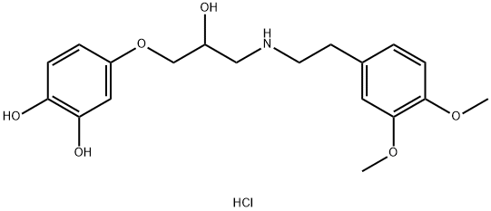 4-(3-(3,4-dimethoxyphenethylamino)-2- -hydroxypropoxy)benzene-1,2-diol hydrochloride Structure