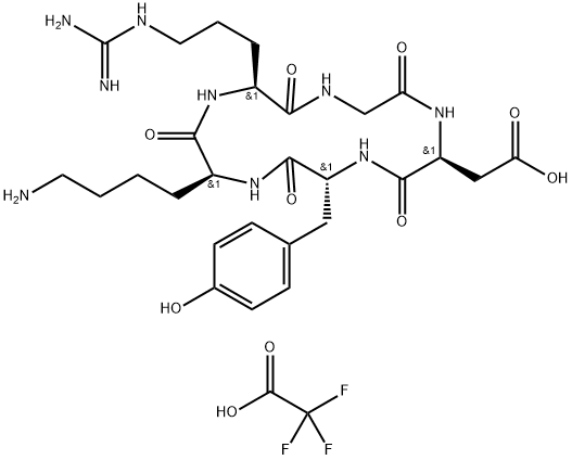 순환Arg-Gly-Asp-D-Tyr-Lys 구조식 이미지