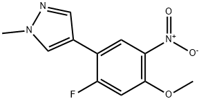 1H-Pyrazole, 4-(2-fluoro-4-methoxy-5-nitrophenyl)-1-methyl- Structure