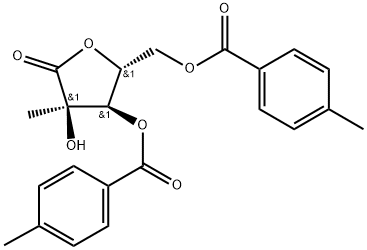 3,5-Bis-O-(4-methylbenzoyl)-2-C-methyl-D-ribonic acid gama-lactone Structure