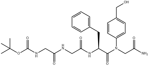 Glycinamide, N-[(1,1-dimethylethoxy)carbonyl]glycylglycyl-L-phenylalanyl-N-[4-(hydroxymethyl)phenyl]- (9CI) Structure