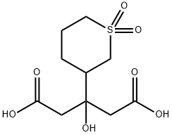 Pentanedioic acid, 3-hydroxy-3-(tetrahydro-1,1-dioxido-2H-thiopyran-3-yl)- Structure