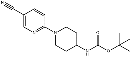 tert-Butyl n-[1-(5-cyanopyridin-2-yl)piperidin-4-yl]carbamate 구조식 이미지