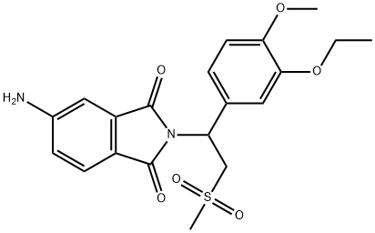 1H-Isoindole-1,3(2H)-dione, 5-amino-2-[1-(3-ethoxy-4-methoxyphenyl)-2-(methylsulfonyl)ethyl]- 구조식 이미지
