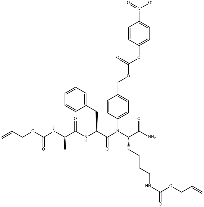 Aloc-D-Ala-Phe-Lys(Alloc)-PAB-PNP Structure