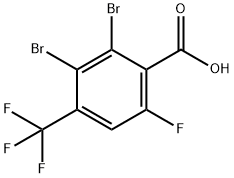 Benzoic acid, 2,3-dibromo-6-fluoro-4-(trifluoromethyl)- Structure