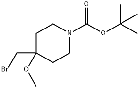 1-Piperidinecarboxylic acid, 4-(bromomethyl)-4-methoxy-, 1,1-dimethylethyl ester Structure