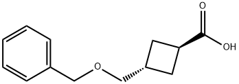 trans-3-Benzyloxymethyl-cyclobutanecarboxylic acid Structure