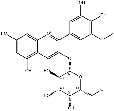 1-Benzopyrylium, 2-(3,4-dihydroxy-5-methoxyphenyl)-3-(β-D-galactopyranosyloxy)-5,7-dihydroxy- Structure