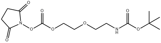 2,5,10-Trioxa-8-azadodecanoic acid, 11,11-dimethyl-9-oxo-, 2,5-dioxo-1-pyrrolidinyl ester Structure