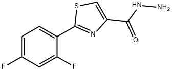 4-Thiazolecarboxylic acid, 2-(2,4-difluorophenyl)-, hydrazide 구조식 이미지