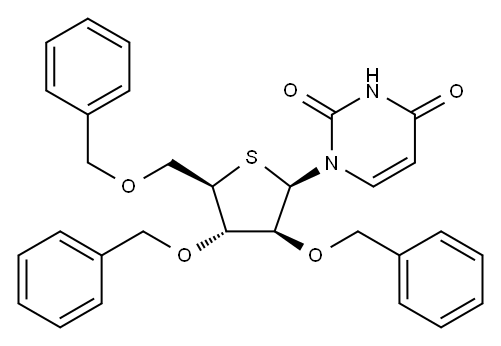 2',3',5'-Tri-O-benzyl-4'-thio-arabinouridine Structure