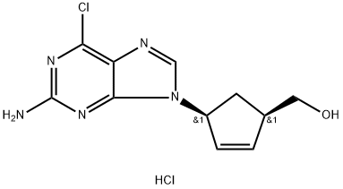 cis-rac-4-(2-Amino-6-chloro-9H-purin-9-yl)-2-cyclopentene-1-methanol Hydrochloride 구조식 이미지