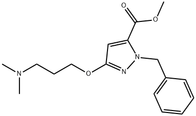 Methyl 1-Benzyl-3-(3-(dimethylamino)propoxy)-1H-pyrazole-5-carboxylate 구조식 이미지