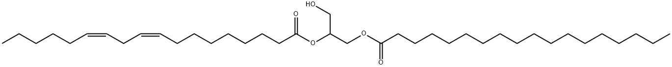 9,12-Octadecadienoic acid (9Z,12Z)-, 1-(hydroxymethyl)-2-[(1-oxooctadecyl)oxy]ethyl ester Structure