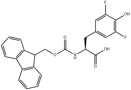 N-[(9H-fluoren-9-ylmethoxy)carbonyl]-3,5-difluoro- L-Tyrosine 구조식 이미지