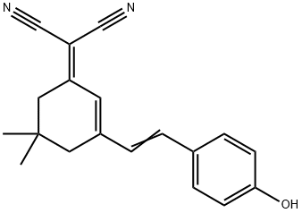 (2-(3-(4-hydroxystyryl)-5,5-dimethylcyclohex-2-en-1-ylidene)malononitrile) Structure