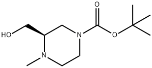 (R)-tert-butyl 2-(hydroxymethyl)-4-methylpiperazine-1-carboxylate Structure