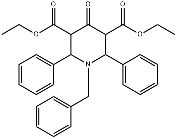 3,5-Piperidinedicarboxylic acid, 4-oxo-2,6-diphenyl-1-(phenylmethyl)-, 3,5-diethyl ester 구조식 이미지