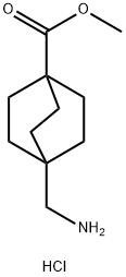 Bicyclo[2.2.2]octane-1-carboxylic acid, 4-(aminomethyl)-, methyl ester, hydrochloride (1:1) Structure