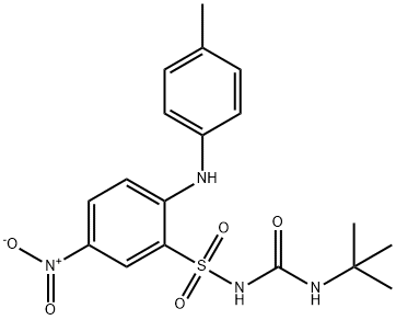 Benzenesulfonamide, N-[[(1,1-dimethylethyl)amino]carbonyl]-2-[(4-methylphenyl)amino]-5-nitro- Structure