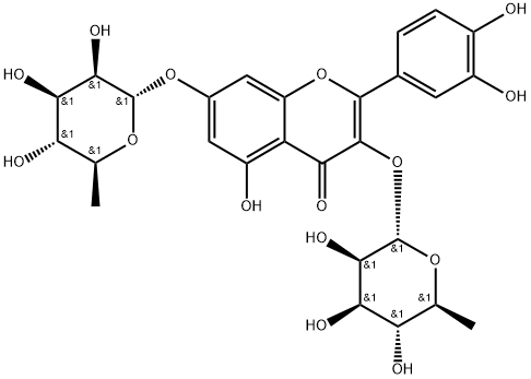 Quercetin 3,7-di-O-rhamnoside 구조식 이미지