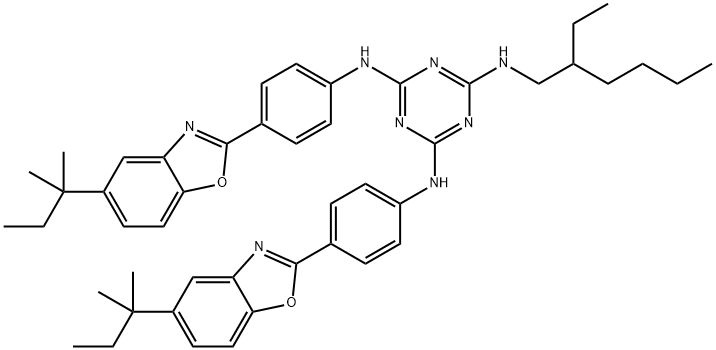 Ethylhexyl Bis-Isopentylbenzoxazolylphenyl Melamine Structure