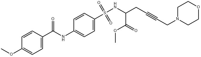 methyl 2-(4-(4-methoxybenzamido)phenylsulfonamido)-6-morpholinohex-4-ynoate(WXC06124) Structure