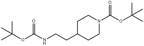 tert-Butyl 4-(2-{[(tert-butoxy)carbonyl]amino}ethyl)piperidine-1-carboxylate 구조식 이미지