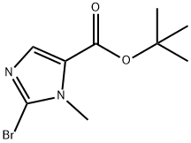 1H-Imidazole-5-carboxylic acid, 2-bromo-1-methyl-, 1,1-dimethylethyl ester 구조식 이미지