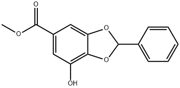 1,3-Benzodioxole-5-carboxylic acid, 7-hydroxy-2-phenyl-, methyl ester 구조식 이미지