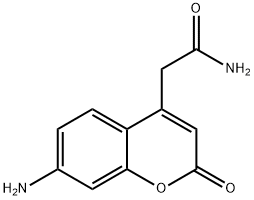 2H-1-Benzopyran-4-acetamide, 7-amino-2-oxo- Structure