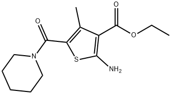 3-Thiophenecarboxylic acid, 2-amino-4-methyl-5-(1-piperidinylcarbonyl)-, ethyl ester Structure