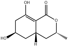 1H-2-Benzopyran-1-one, 3,4,4a,5,6,7-hexahydro-6,8-dihydroxy-3-methyl-, (3R,4aS,6R)- Structure