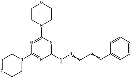 2-Propenal, 3-phenyl-, 2-(4,6-di-4-morpholinyl-1,3,5-triazin-2-yl)hydrazone Structure