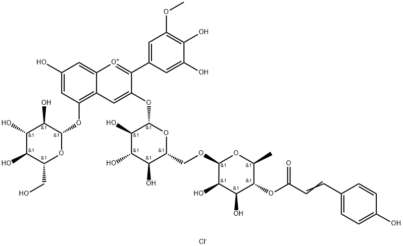 Petunidin 3-(p-coumaroylrutinoside)-5- glucoside 구조식 이미지