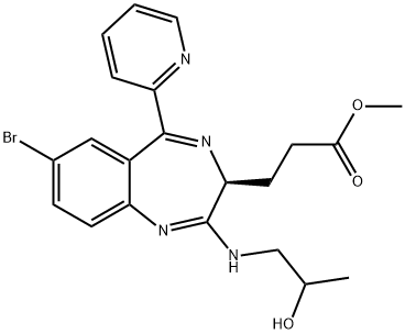 3H-1,4-Benzodiazepine-3-propanoic acid, 7-bromo-2-[(2-hydroxypropyl)amino]-5-(2-pyridinyl)-, methyl ester, (3S)- Structure