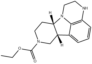 1H-Pyrido[3',4':4,5]pyrrolo[1,2,3-de]quinoxaline-8(7H)-carboxylic acid, 2,3,6b,9,10,10a-hexahydro-, ethyl ester, (6bR,10aS)- 구조식 이미지