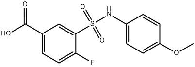 Benzoic acid, 4-fluoro-3-[[(4-methoxyphenyl)amino]sulfonyl]- Structure